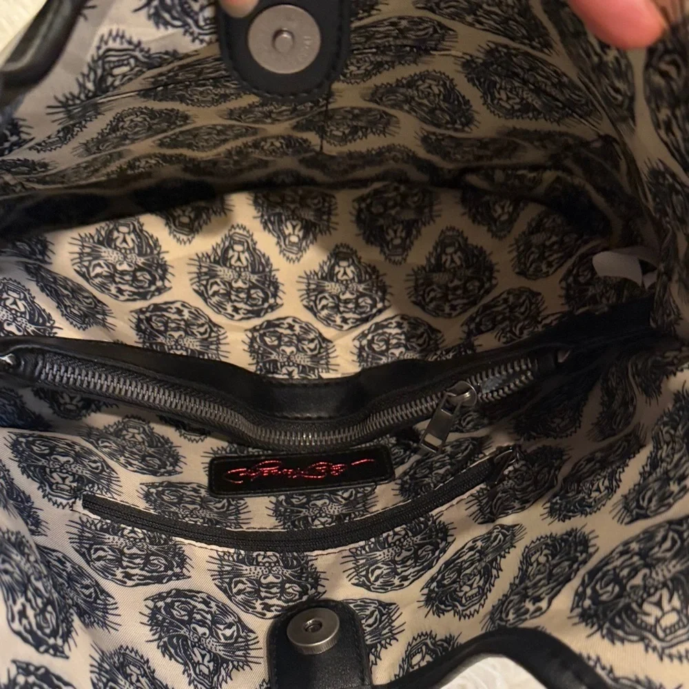 NWT Ed Hardy Black Shoulder Bag and Wallet with Red Heart Motif